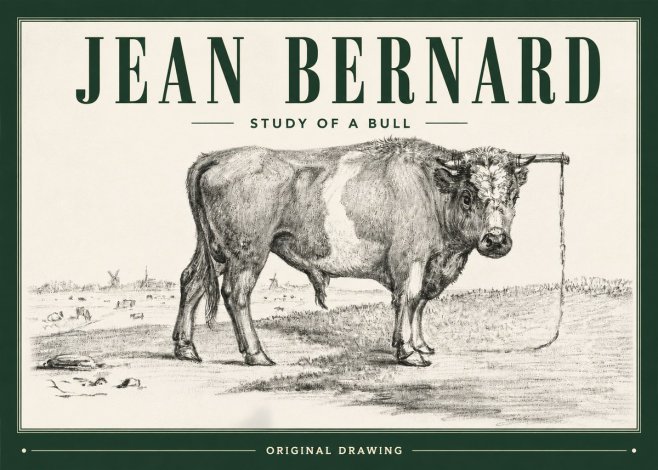 Jean Bernard Study of a Bull III No3 - Plakát