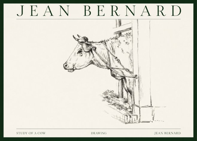 Jean Bernard Study of a Cow X No1 - Plakát