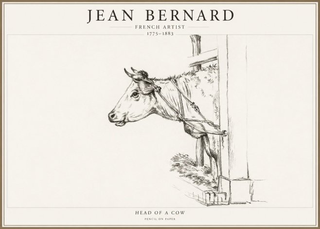 Jean Bernard Study of a Cow X No4 - Plakát