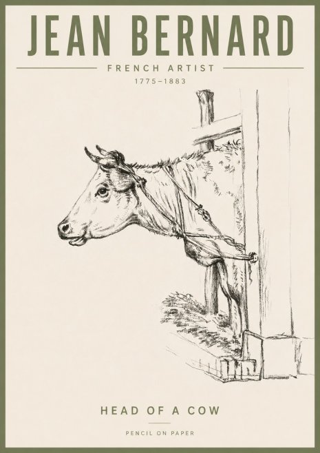 Jean Bernard Study of a Cow X No6 - Plakát