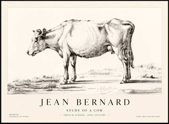 Jean Bernard Study of a Cow XI No2 - Plakát