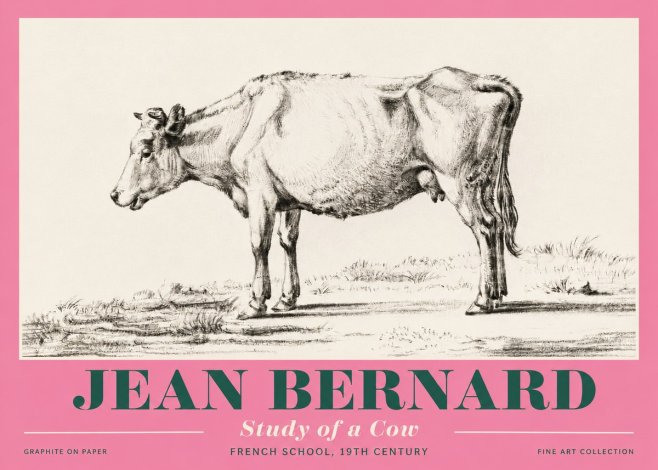 Jean Bernard Study of a Cow XI No4 - Plakát