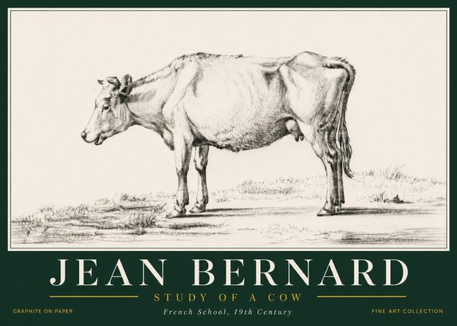 Jean Bernard Study of a Cow XI No6 - Plakát