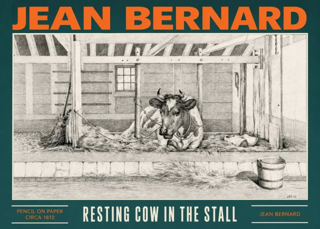 Jean Bernard Resting Cow in the Stall I No2 - Plakát