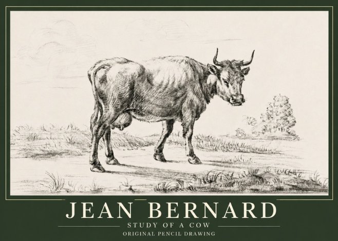Jean Bernard Study of a Cow XII No3 - Plakát