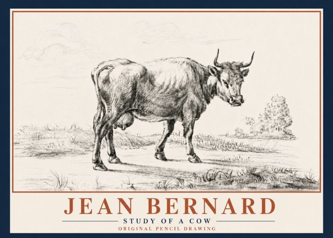 Jean Bernard Study of a Cow XII No5 - Plakát