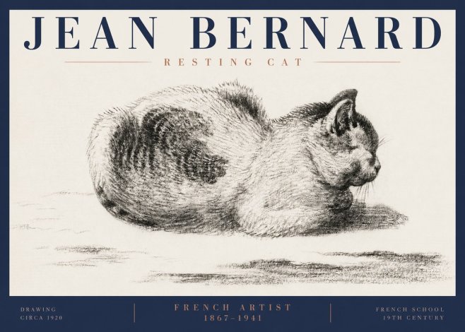 Jean Bernard Resting Cat No6 - Plakát