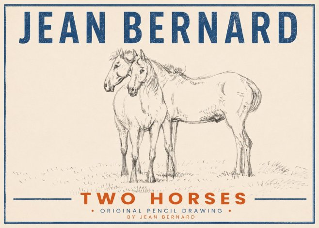 Jean Bernard Two Horses I No3 - Plakát
