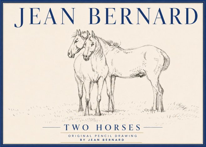 Jean Bernard Two Horses I No6 - Plakát