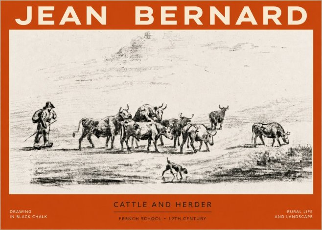 Jean Bernard Cattle and Herder No2 - Plakát