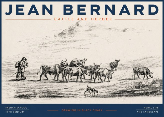 Jean Bernard Cattle and Herder No3 - Plakát