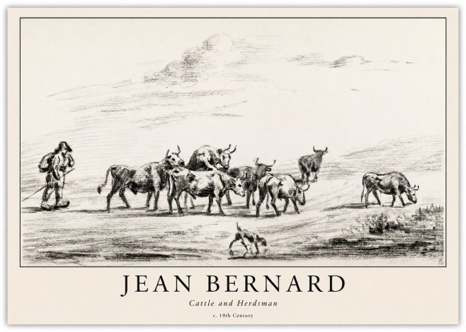 Jean Bernard Cattle and Herder No6 - Plakát