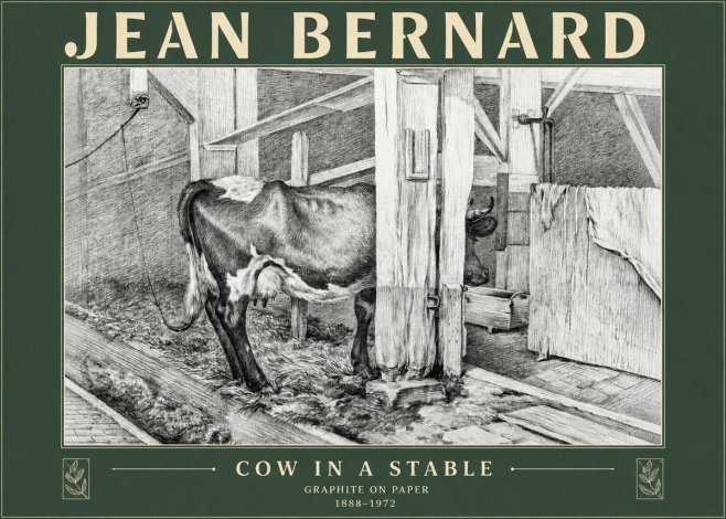 Jean Bernard Cow in a Stable No3 - Plakát