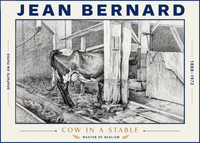 Jean Bernard Cow in a Stable No4 - Plakát