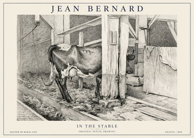 Jean Bernard Cow in a Stable No6 - Plakát