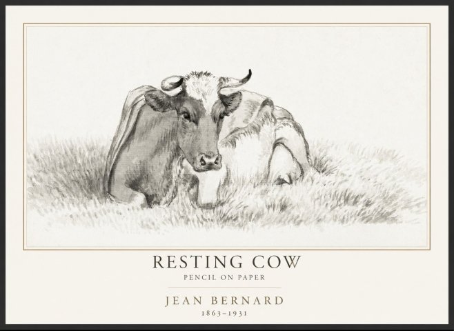Jean Bernard Resting Cow IV No1 - Plakát