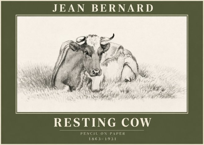 Jean Bernard Resting Cow IV No3 - Plakát