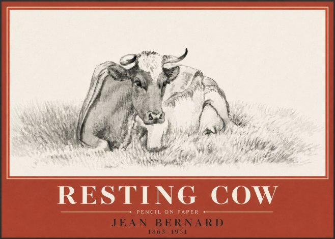 Jean Bernard Resting Cow IV No4 - Plakát