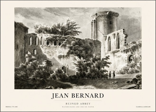 Jean Bernard Ruins of an Old Abbey No2 - Plakát