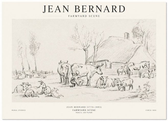 Jean Bernard Farmyard Scene No1 - Plakát