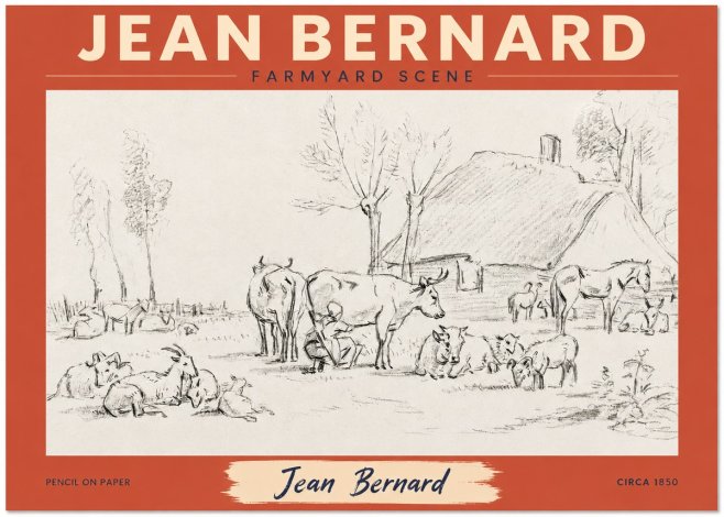 Jean Bernard Farmyard Scene No2 - Plakát