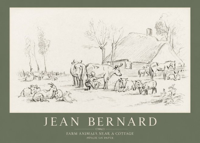 Jean Bernard Farmyard Scene No4 - Plakát