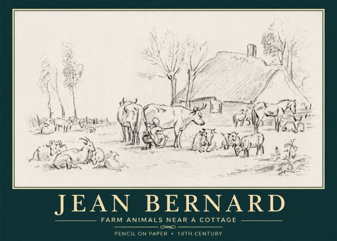 Jean Bernard Farmyard Scene No6 - Plakát