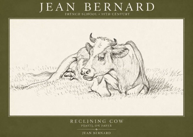 Jean Bernard Reclining Cow III No1 - Plakát