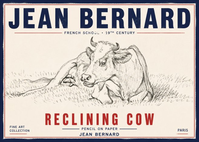 Jean Bernard Reclining Cow III No6 - Plakát