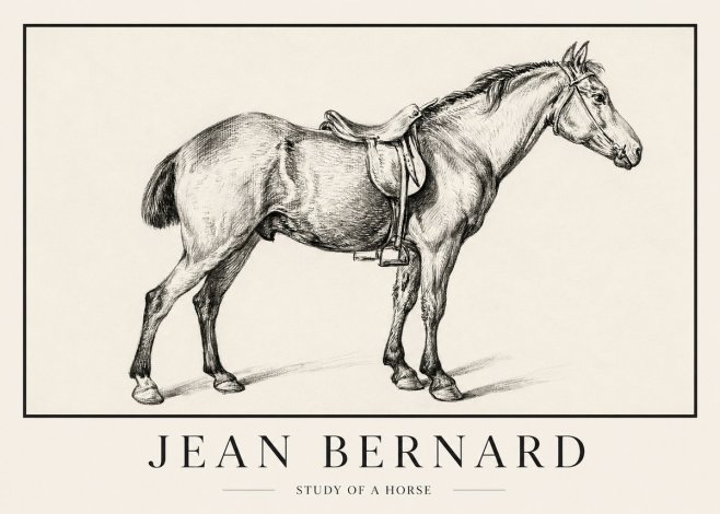 Jean Bernard Study of a Horse X No1 - Plakát