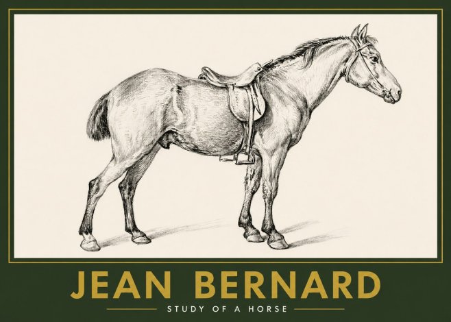 Jean Bernard Study of a Horse X No2 - Plakát
