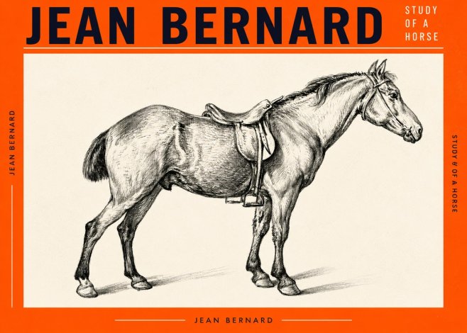 Jean Bernard Study of a Horse X No3 - Plakát
