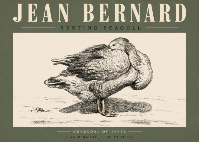 Jean Bernard Resting Seagull No5 - Plakát