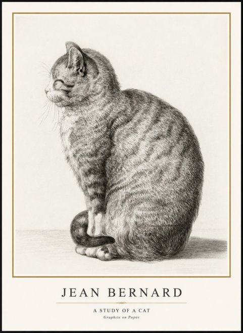 Jean Bernard Cat in Profile No3 - Plakát