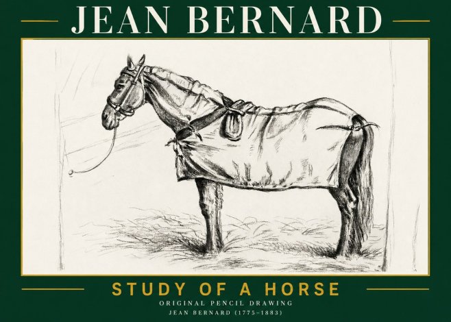 Jean Bernard Study of a Horse XI No2 - Plakát