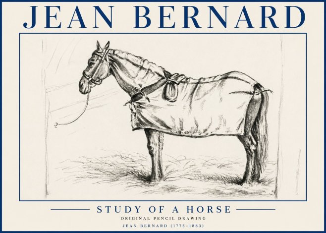 Jean Bernard Study of a Horse XI No5 - Plakát