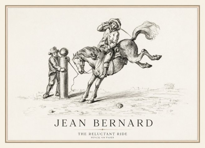 Jean Bernard A Study of the Bucking Horse No3 - Plakát