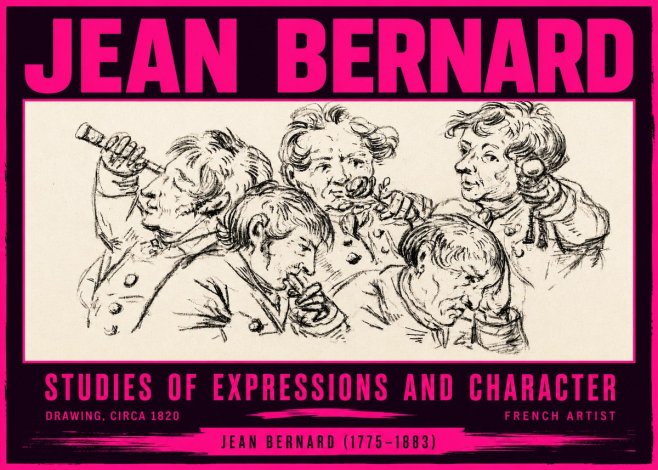 Jean Bernard Studies of Expressions and Character No4 - Plakát