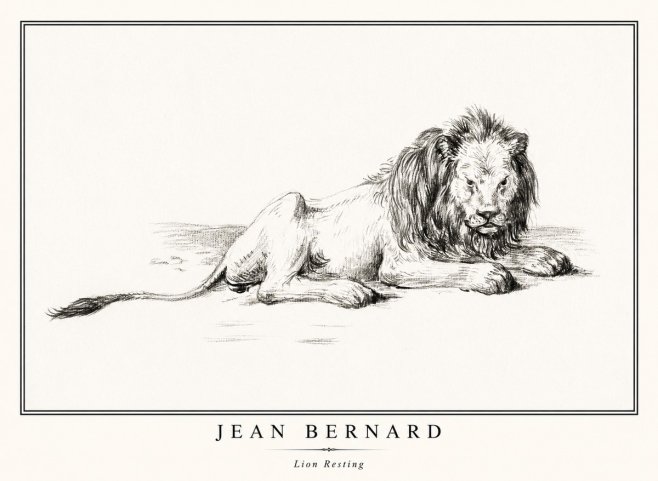 Jean Bernard Lion Resting No1 - Plakát