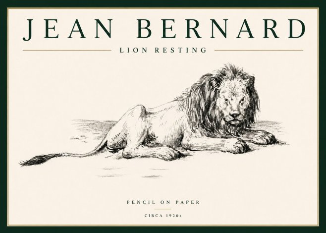 Jean Bernard Lion Resting No4 - Plakát