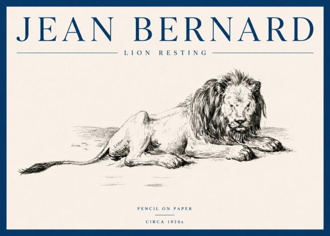 Jean Bernard Lion Resting No5 - Plakát