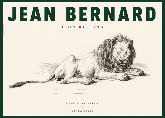 Jean Bernard Lion Resting No6 - Plakát