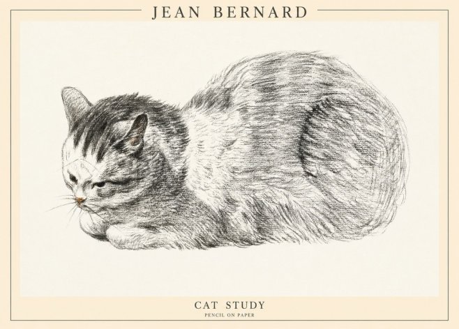 Jean Bernard Cat Study X No1 - Plakát