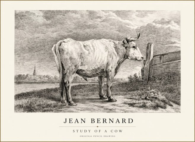 Jean Bernard Study of a Cow XV No1 - Plakát