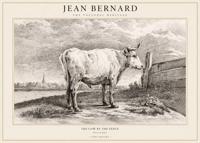 Jean Bernard Study of a Cow XV No3 - Plakát