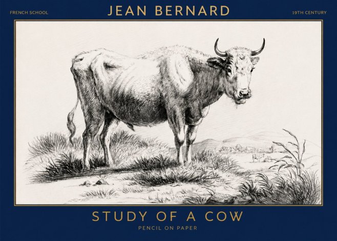 Jean Bernard Study of a Cow XVI No3 - Plakát