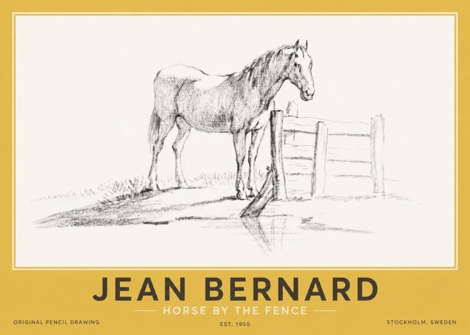 Jean Bernard Horse by the Fence No2 - Plakát