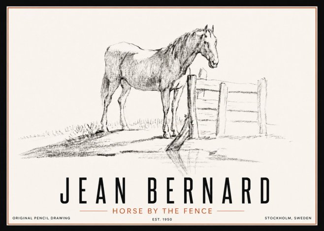 Jean Bernard Horse by the Fence No5 - Plakát