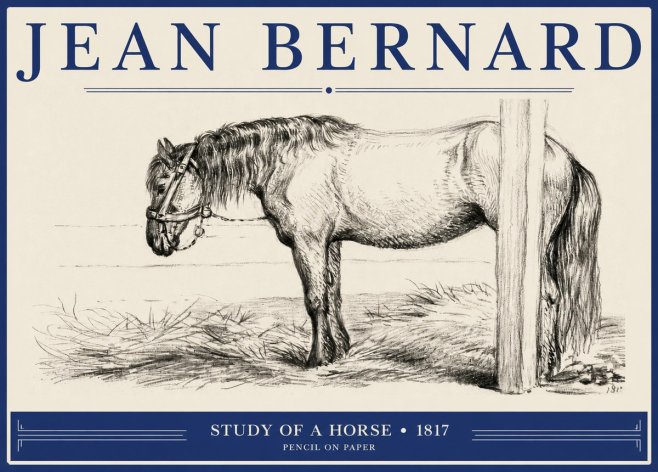 Jean Bernard Study of a Horse XII No2 - Plakát