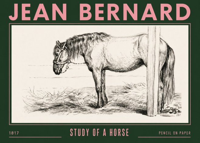 Jean Bernard Study of a Horse XII No4 - Plakát